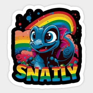 Snaily The Super Cute Rainbow Snail Sticker